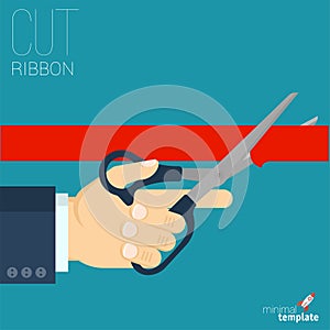 Red ribbon cutting