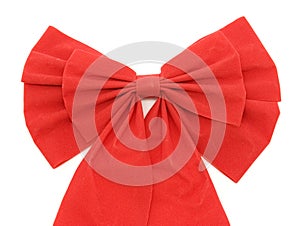 Red ribbon detail on white