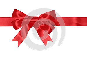 Red ribbon gift with bow for gifts on Christmas or Valentines da