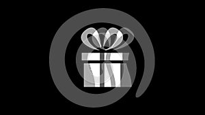 Red Ribbon Gift Box Present icon Vintage Twitched Bad Signal Animation.