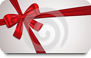 Red ribbon gift card for celebrations