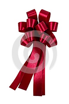 Red ribbon isolated on white background