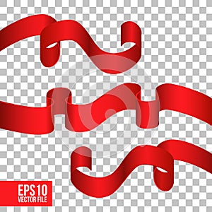 Red ribbon lement asset for decoration