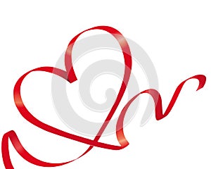 Red ribbon love heart