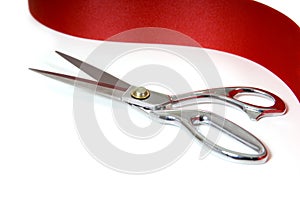 Red Ribbon and Scissors