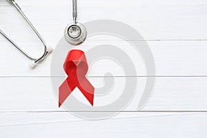 Red ribbon and img