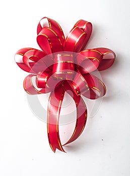 Red ribbon in white background