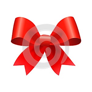 Red ribbon on white background. Pictogram, icon set illustration