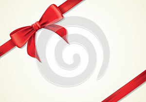 Red ribbons and greeting card, bows, new year, gift box