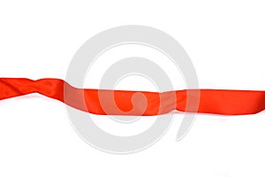 Red ribon on white background .