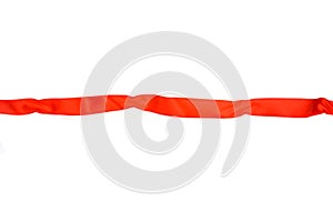 Red ribon on white background .