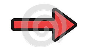 Red Right Arrow Directional Pointer Navigation Icon, vector design Generative AI