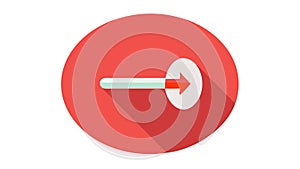 Red right arrow icon direction forward navigation progress , vector design Generative AI