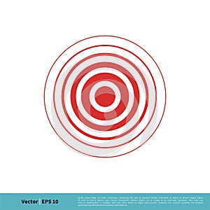 Red rings. Pain circle. Symbol of pain. Medical design icon vector template illustration Illustration Design. Vector EPS 10