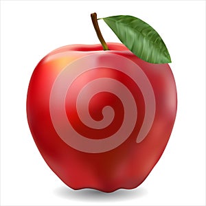 Red ripe apple photorealistic