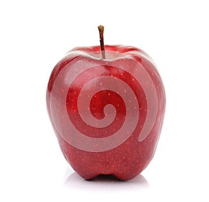 Red ripe apple on white