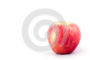 Red ripe apple on white background healthy apple fruit food isolated