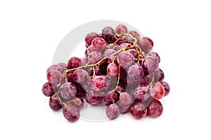 Red ripe grape over white