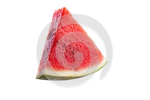 Red ripe juicy watermelon slices on a white background