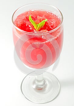 Red Ripe and Sweet Watermelon Juice on White