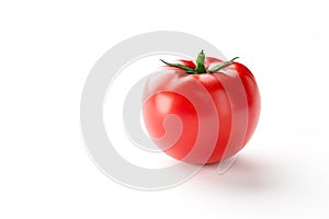 Red ripe tomato isolated on white