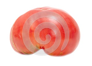 Red ripe tomato isolated on a white background
