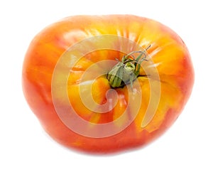 Red ripe tomato isolated on a white background