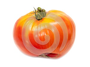 Red ripe tomato isolated on a white background