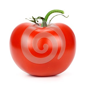 Red ripe tomato on a white background