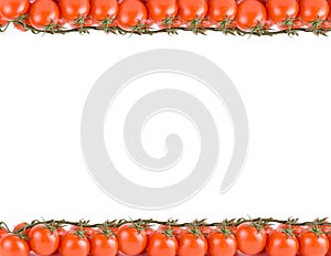 Red ripe tomatoes frame