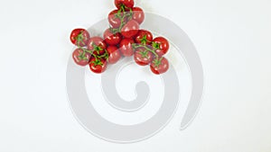 Red ripe tomatoes on a white background