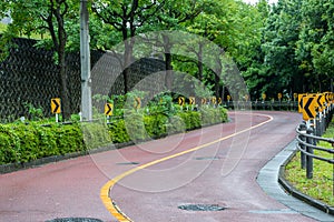 Red road with tree in Inagi-Shi,Tokyo