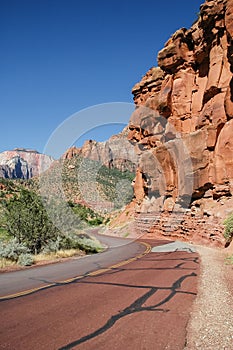 Red Road in Zion National Park, Utah, USA,