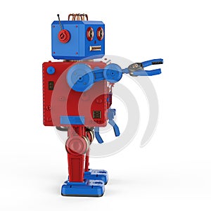 Red robot tin toy