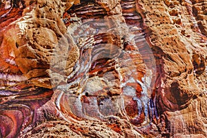 Red Rock Abstract Near Royal Tombs Petra Jordan