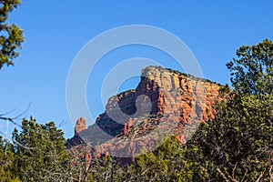 Red Rock Butte In Arizona High Desert