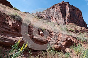 Red rock butte on Highway 141