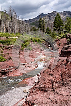 Red Rock Canyon area of Waterton Lakes National Park Canada photo