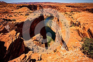 Red rock canyon desert. Adventure active vacations outdoor. Canyon Travel Lifestyle adventure.