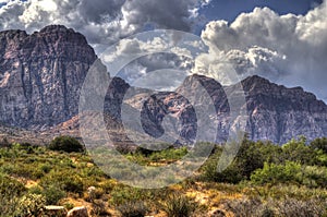 Red Rock Canyon, Desert and Mountains in Nevada photo