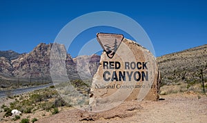 Red Rock Canyon National conservation area sign