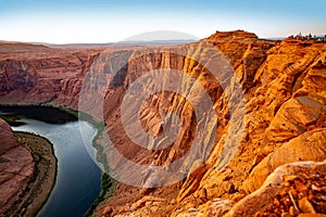 Red rock canyon road panoramic view. Arizona Horseshoe Bend in Grand Canyon.