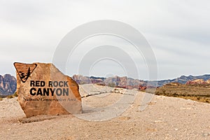 Red Rock Canyon Sign with Copy Space