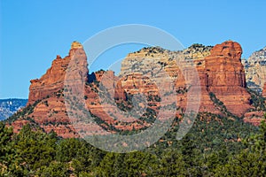 Red Rock Cliffs In Arizona Mountains