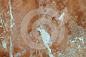 Red rock formation on canyon wall