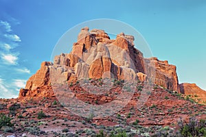 Red rock formations in Arches National Park, Utah