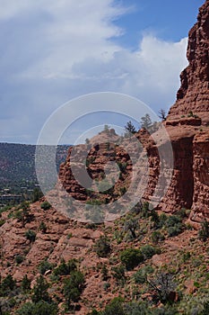 Red rock formations in the Coconino National Forest.