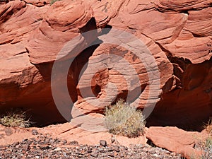 Red rock formations, graceful lines