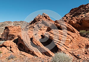 Red rock formations at Lake Mead, Nevada