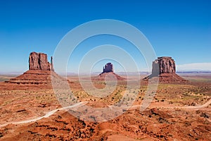 Red rock formations in Monument Valley